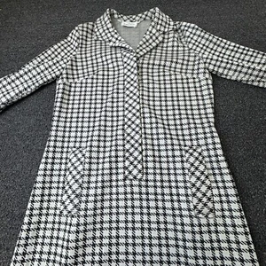 1960s Norman Wiatt Knits Womens Dress Size 12 Black White Checked Business Suit - Picture 1 of 12