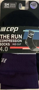 CEP Women's The Run Black/Tan Compression Socks - Mid Cut WP2CSR2 SIZE Small - Picture 1 of 2