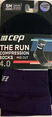 CEP Women's The Run Black/Tan Compression Socks - Mid Cut WP2CSR2 SIZE Small - Image 1 of 2