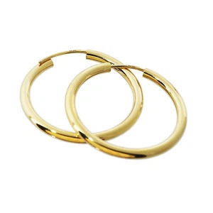 PAAR 333 gelbGOLD Creolen Ohrringe Ohrschmuck 2,5mm Dicke rund Goldohrringe 30mm - Bild 1 von 1