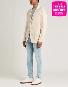 RRP€600 DONDUP Blazer Jacket IT52 US42 XL Linen Blend Made in Italy - Picture 1 of 5