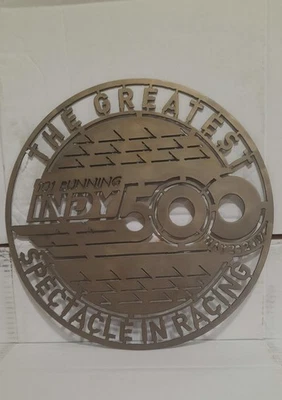SOLD OUT 2017 INDY 500 DIE-CUT RAW METAL 15" SIGN GARAGE MAN CAVE HOME & GARDEN - Image 1 of 4