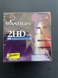 Imation 2HD Floppy Discs Unused Box Of 10 IBM Formatted New sealed. - Afbeelding 1 van 6