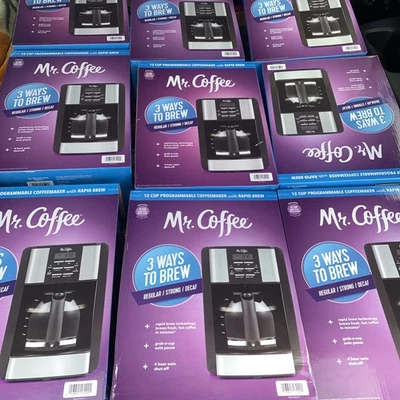 NEW Mr. Coffee 12-Cup Programmable Coffee Maker W/ 3 Ways to Brew System Sealed - Image 1 of 4