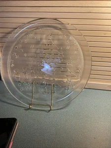 Plato para servir árbol de Navidad transparente vintage - Imagen 1 de 4