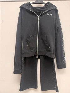 Seltener Damen BCBGMAXAZRIA Trainingsanzug schwarz mit Bling Hoodie M - Bild 1 von 18