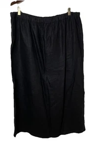 Orvis Maxi Pull On schwarz 100% Leinen Rock Bauern Cottagecore Stretch Gr. 20 - Bild 1 von 12
