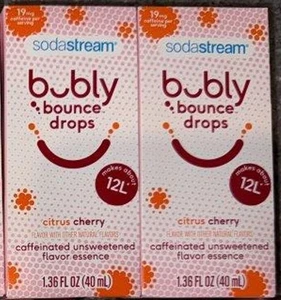 Sodastream Bubly Bounce Tropfen Zitruskirsche koffeinhaltig 1,36 flüssige Unzen BB 2/25 3er-Packung - Bild 1 von 2