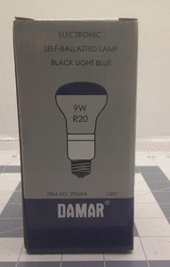 ONE 1 DAMAR SELF-BALLASTED LAMP BLACK LIGHT BLUE NOT DIMMABLE 9W/R20/120V RARE - Picture 1 of 5