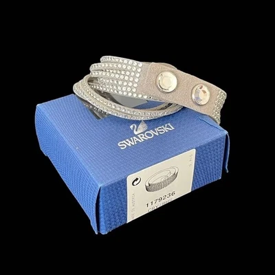 Gargantilla pulsera envolvente gris con estrás Swarovski elegante accesorios de moda D201 Foto 1 de 4