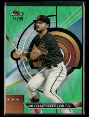2023 Finest #45 Michael Conforto Green Refractor /99 Giants Dodgers - Image 1 of 2