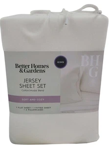 Better Homes & Garden King Jersey Laken Set 4-teilig - weiß - Bild 1 von 2