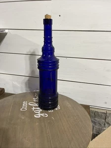 Cobalt Blue Vintage Glass Wine Bottle - Picture 1 of 2
