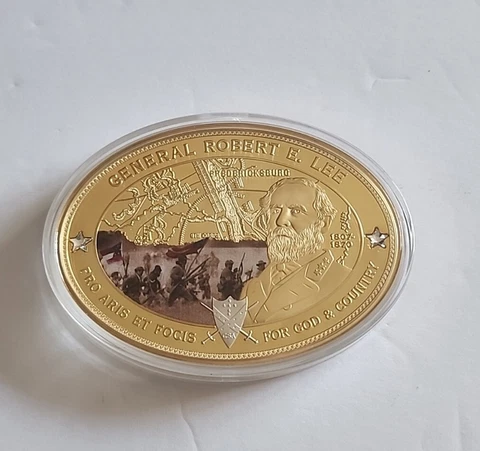 ROBERT E. LEE OVAL COMMEMORATIVE COIN PROOF - Heros of the Confederacy Oval Coin Cover