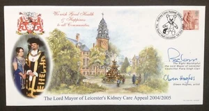 Bradbury 2004 Leicester Kidney Care FDC SIGNED Piara Singh Clair + Olwen Hughes - Picture 1 of 2