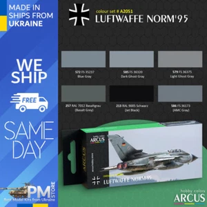 Arcus A2051 Acrylfarben Set Luftwaffe Norm 95 6 Farben im Set 10ml - Bild 1 von 3