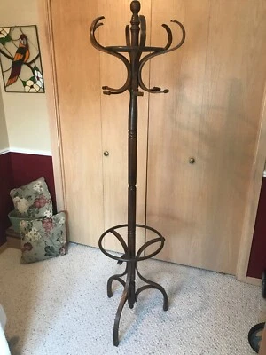 Vintage MCM Bentwood Coat Rack Hall Tree - Revolving/Spinning Top/Umbrella Stand - Image 1 of 3