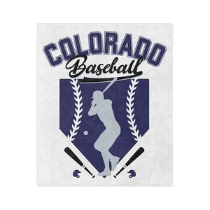 Colorado Baseball Soft Minky Throw - leichte Samt Fleecedecke - Bild 1 von 6