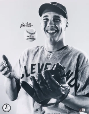 Bob Feller Signed (Beckett) Indians 16x20 Photo Inscribed "HOF '62" - Image 1 of 2