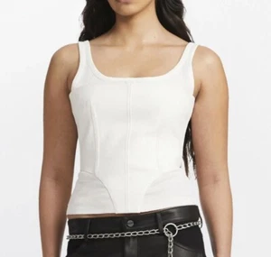 DION LEE CONTOUR RIB CORSET Ivory White TOP Size 10 AUS $490rrp Bonded Cotton - Picture 1 of 7