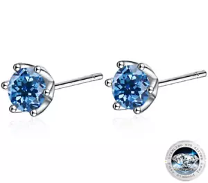 D VVS1 GRA Certified 1 Carat Moissanite Six Claw 925 Solitaire Stud Earrings - Picture 1 of 40