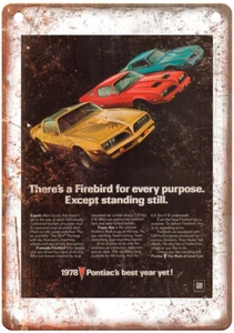 Insegna Metallo Riproduzione Pubblicità Pontiac FirebirdAuto 1978 Vintage A12357 - Foto 1 di 2