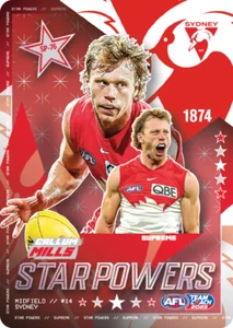2023 Teamcoach AFL Team Star Powers SP-76 Callum Mills Sydney Swans sin usar - Imagen 1 de 2