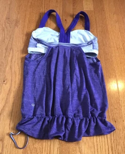 Lululemon Rest Less Bruised Berry Wee Stripe Purple Adjustable Bra Tank Size 6 - Picture 1 of 5