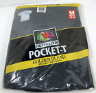 T-shirt de poche vintage Fruit of the Loom Golden Blend 1 noir moyen 38-40 neuf dans son emballage d'origine 1998