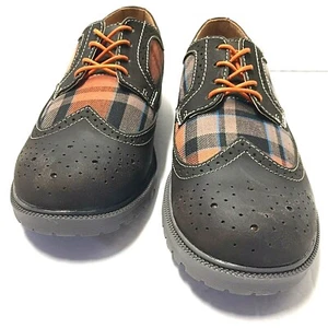 Florsheim Boys Valco Jr Brown Orange Moccasin Lace Up Shoes 16506 Size 4,5 M Us - Picture 1 of 6