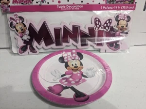 Minnie Mouse Party Supplies - Table Centerpiece & 8 small plates - new - Picture 1 of 9