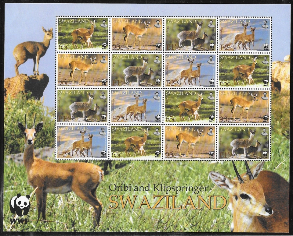 SWAZILAND SC 698-701 NH MINISHEET of 2001 - WWF - ANIMALS - Image 1 of 1