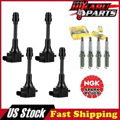 4x bujías NGK y 4x bobina de encendido para Nissan Altima Sentra 02-06 X-Trail Foto 1 de 4