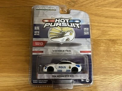 2014 Nissan GT-R (R35) - Stockholm Sweden Polis 1:64 Scale Car Greenlight Police - Image 1 of 4