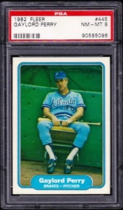 Fleer Gaylord Perry 1982 #445 clasificación PSA 8 casi nuevo como nuevo - Imagen 1 de 2