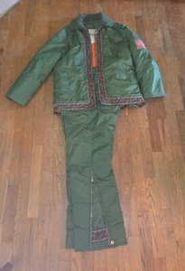 Vintage 1970's Skidoo / Motoski  Snowsuit / Jacket & Pants -All You Need is Love - Picture 1 of 10