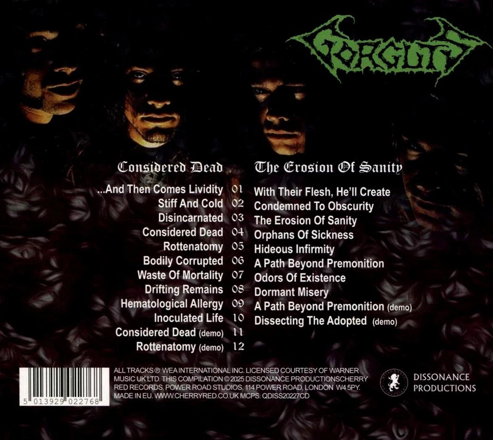 GORGUTS CONSIDERED DEAD/THE EROSION OF SANITY NEW CD Foto 1 de 1