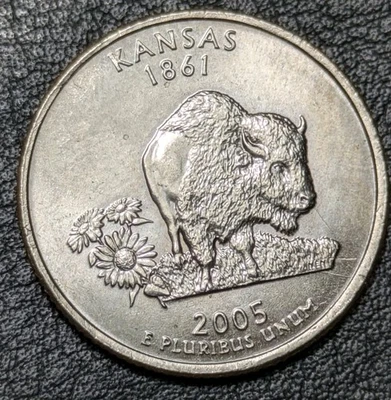 2006-P 25c Kansas State Quarter Uncirculated Details Extra Shiny Proof Like - Image 1 of 4