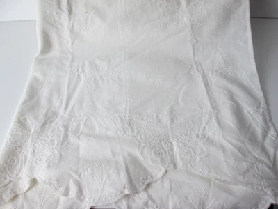 Cortina de Ducha Martha Stewart Vintage Años 90 Blanco Dobladillo Vieira Bordado Mariposa Foto 1 de 4