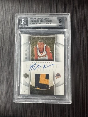 MONTA ELLIS 2005-06 EXQUISITE ROOKIE PATCH AUTO #76 084/225 MINT BGS 9 10 RPA RC - Image 1 of 2