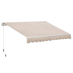 Toldo Toldo Manual Retráctil Porche Parasol Refugio 3 x 2m Beige - Imagen 1 de 12