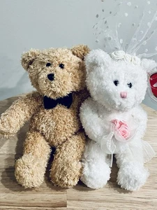 Ty Beanie Babies BLISSFUL La novia y el novio pareja como nuevo con etiquetas - Imagen 1 de 12