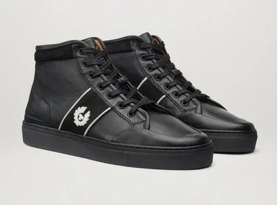 BELSTAFF PHOENIX ZAPATILLAS ALTAS DE CUERO NEGRAS REINO UNIDO 9 PRECIO DE VENTA SUGERIDO POR EL FABRICANTE £275 NUEVAS EN CAJA Foto 1 de 4