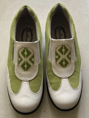 Zapatos de golf SandBaggers para mujer Bali verde blanco talla 7 1/2 picos suaves atléticos Foto 1 de 4