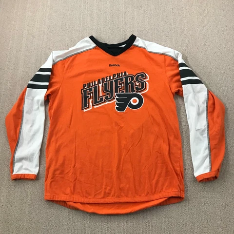 Philadelphia Flyers Shirt Men's Large Orange Claude Giroux #28 NHL Hockey Reebok Cover