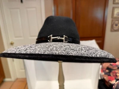 Vintage Studio Kokin New York Herringbone Tweed BLACK 100% WOOL RIDING BIT W/BOX - Image 1 of 4