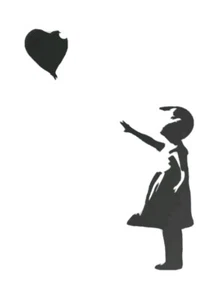 Stencil Girl with Balloon Banksy Airbrush Airbrush - Bild 1 von 1