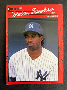 DONRUSS 1990 MLB Baseball Card DEION SANDERS ⚾️⚾️⚾️ Near Mint!