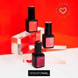 Genuine Sensationail Sensational Red Coral Pink LOT Raspberry Wine Dark Shimmer - Picture 1 of 2
