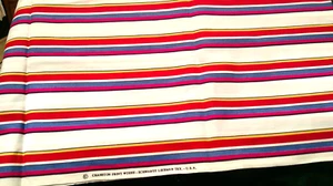 Fabric Cranston Yellow Red Teal Blue & Hot Pink Stripes 2 Yards @ $3.95/Yard - Picture 1 of 3